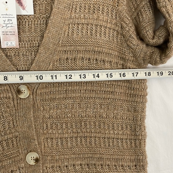 NEW Jessica Simpson Long Cardigan Button Up Sweater Tan Color Size Small - Picture 9 of 10